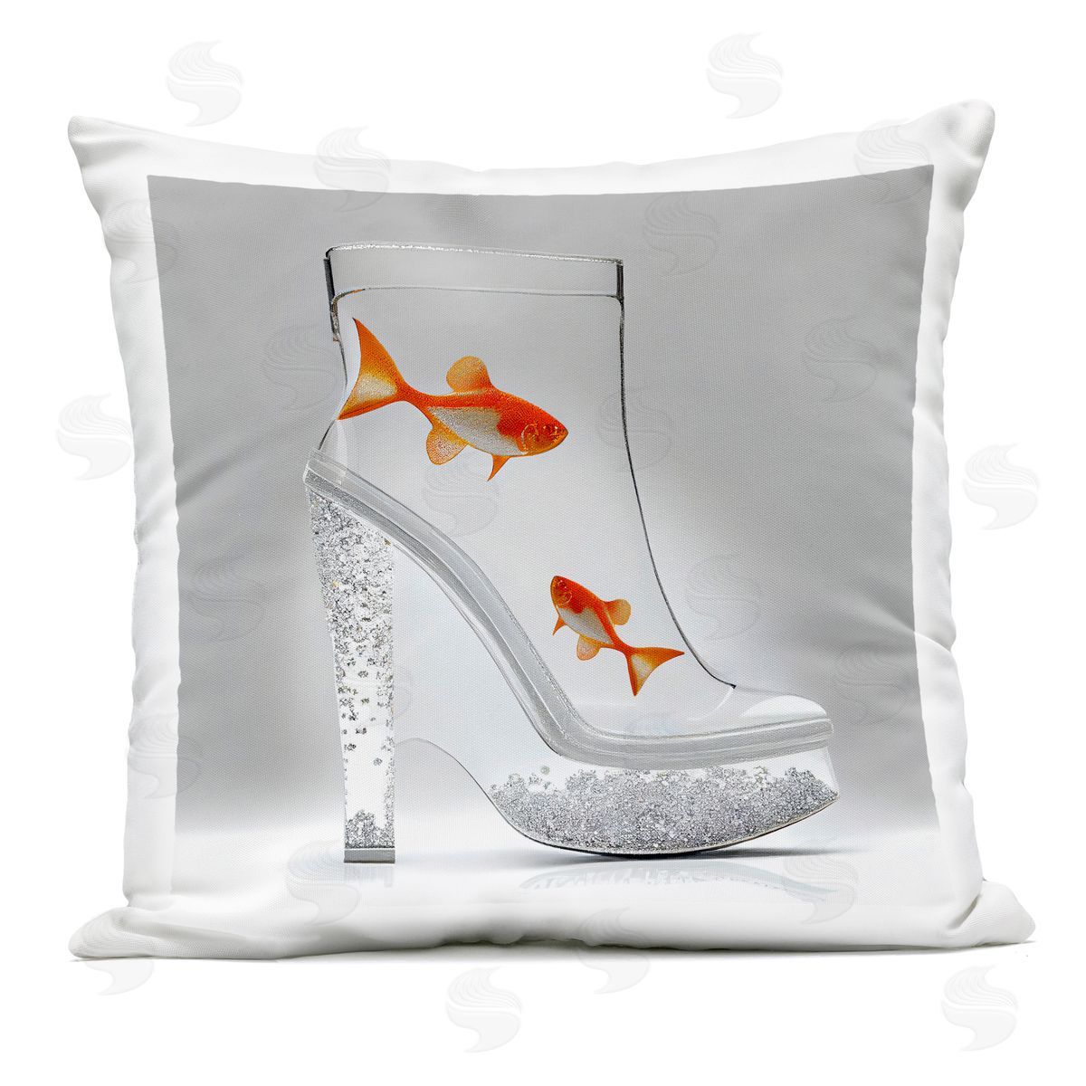 Sasha Sparkle Fish Fashion Boot Outdoor Printed Throw Pillow