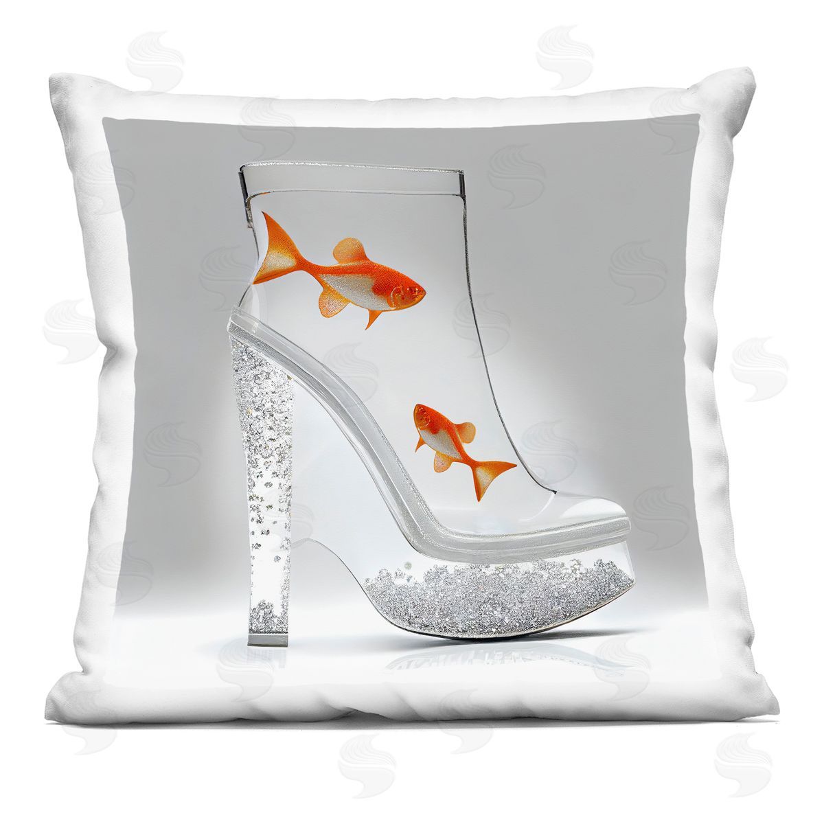 Sasha Sparkle Fish Fashion Boot Indoor Printed Throw Pillow