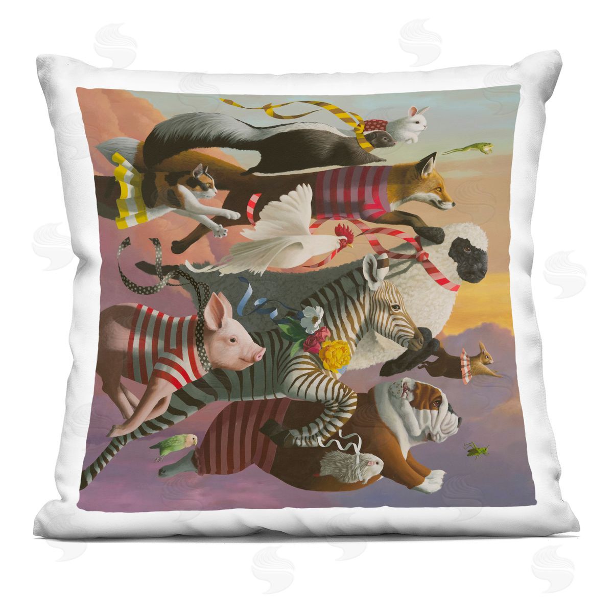 Heather Gauthier Thick As Thieves Animals Square Printed Throw Pillow