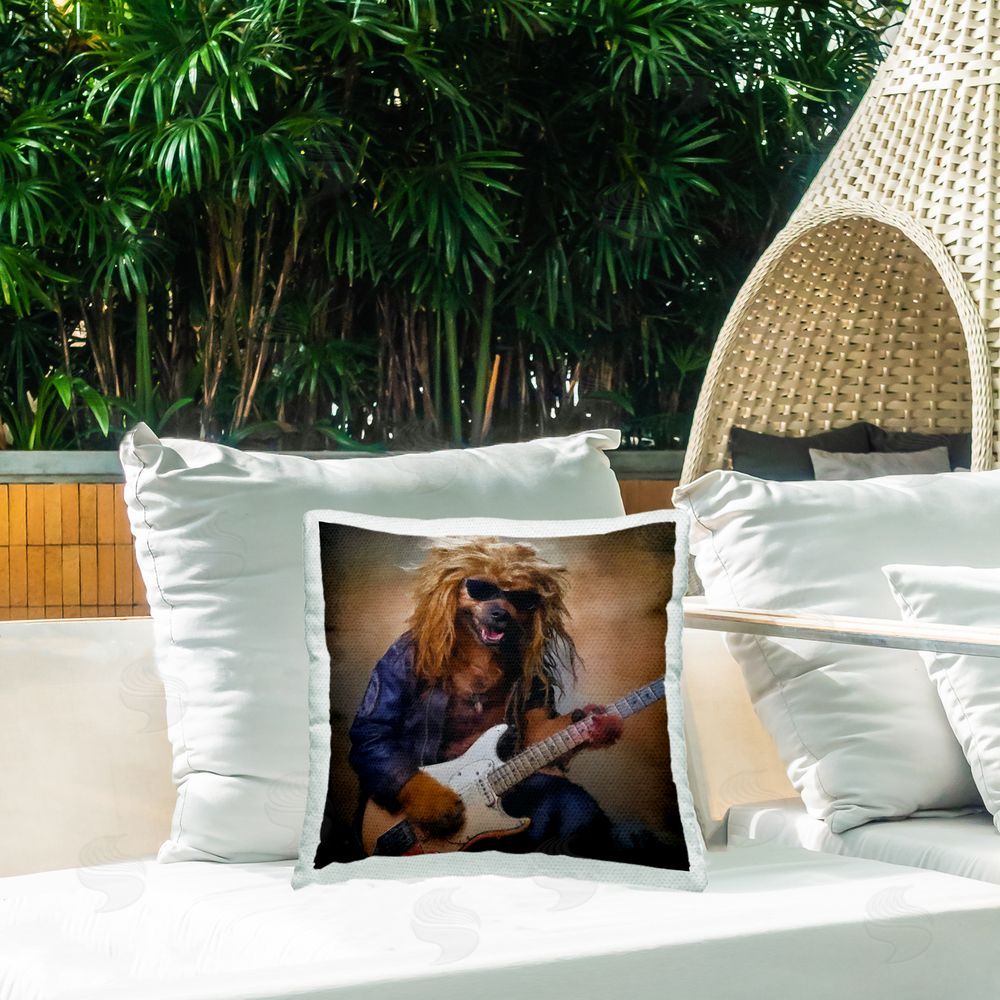 Sean Parnell Musician Canine Clark Square Printed Throw Pillow on Patio