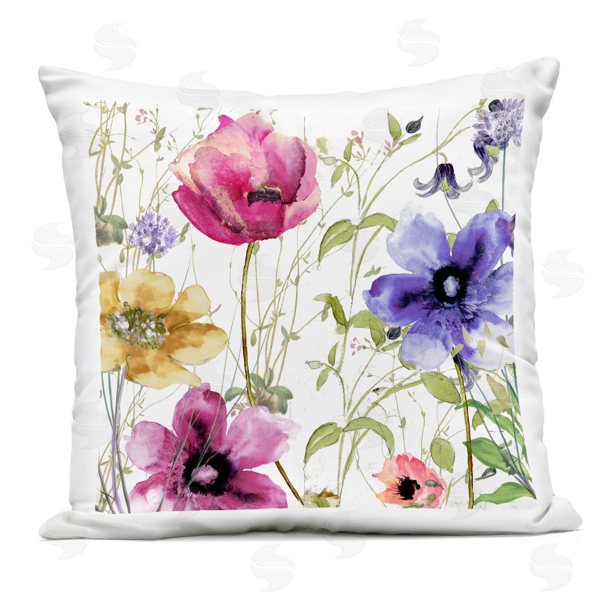 Sasha Botanical Spring Garden Blooms Outdoor Square Printed Throw Pillow