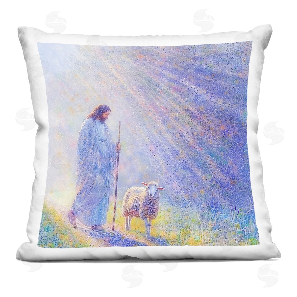 Ivan Guaderrama Guiding Light Shepherd Square Printed Throw Pillow