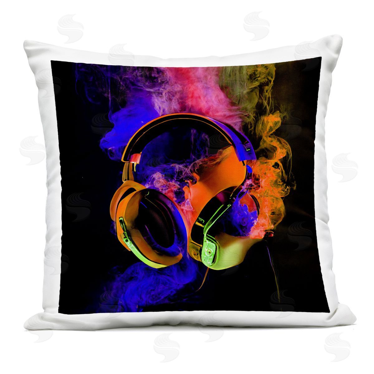 Sasha Power Play Headphones Outdoor Square Printed Throw Pillow