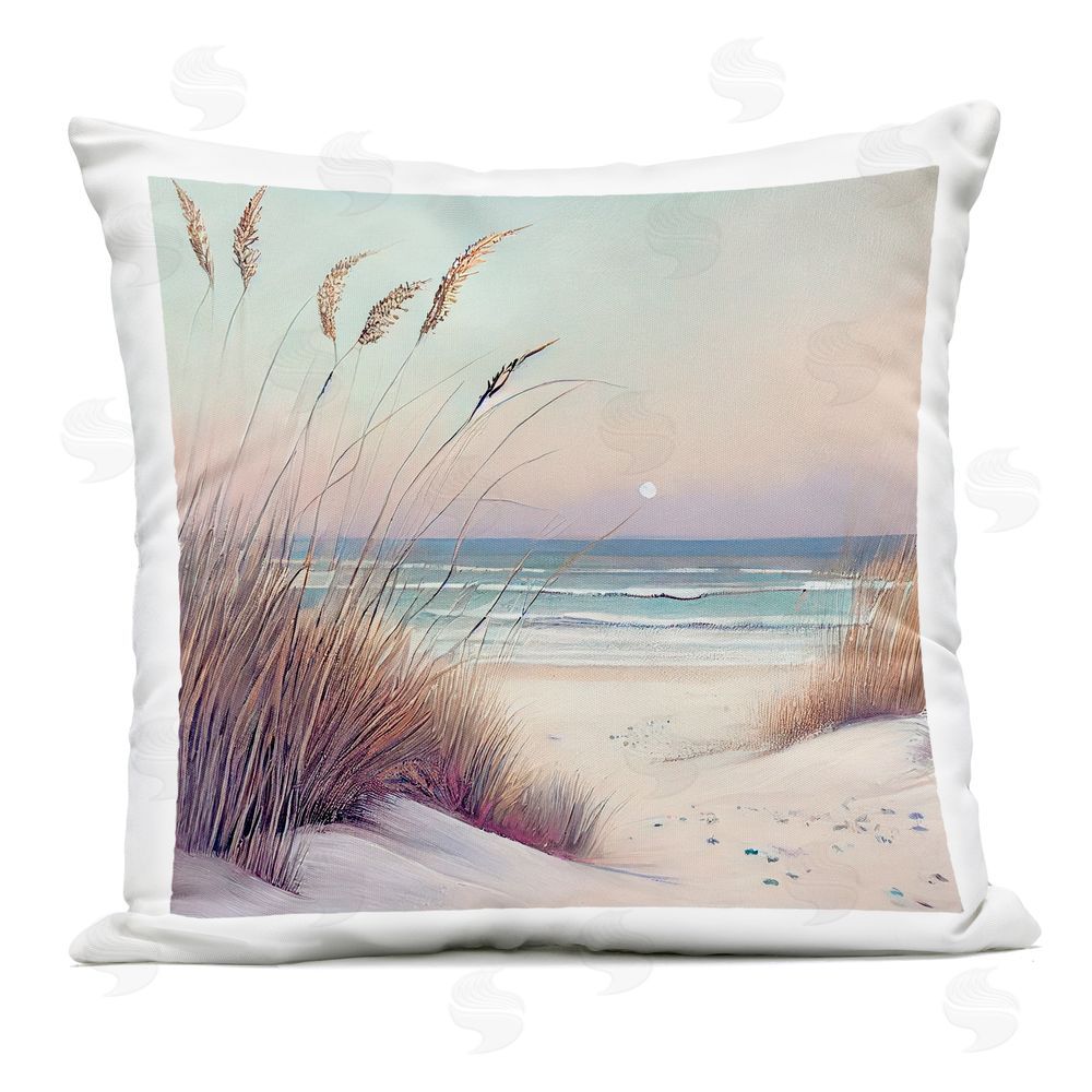Sasha Peaceful Beach Dunes View Outdoor Square Printed Throw Pillow