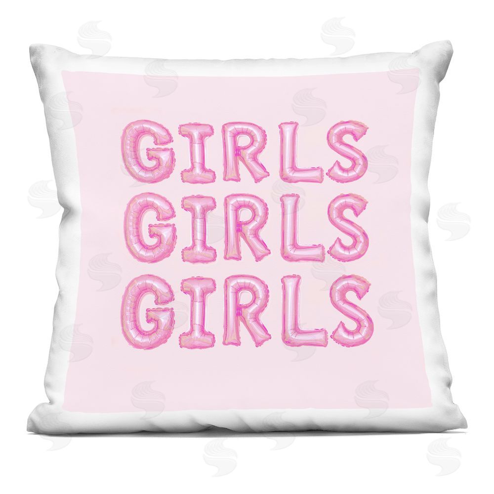 LISH Creative Girls Letters Party Balloons Square Plush Polyester Throw Pillow