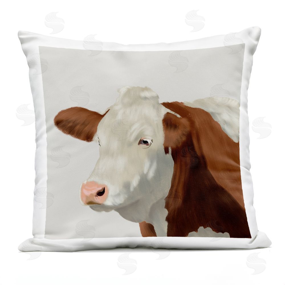 Marcus Prime Farm Friend Cow Portrait Outdoor Printed Throw Pillow