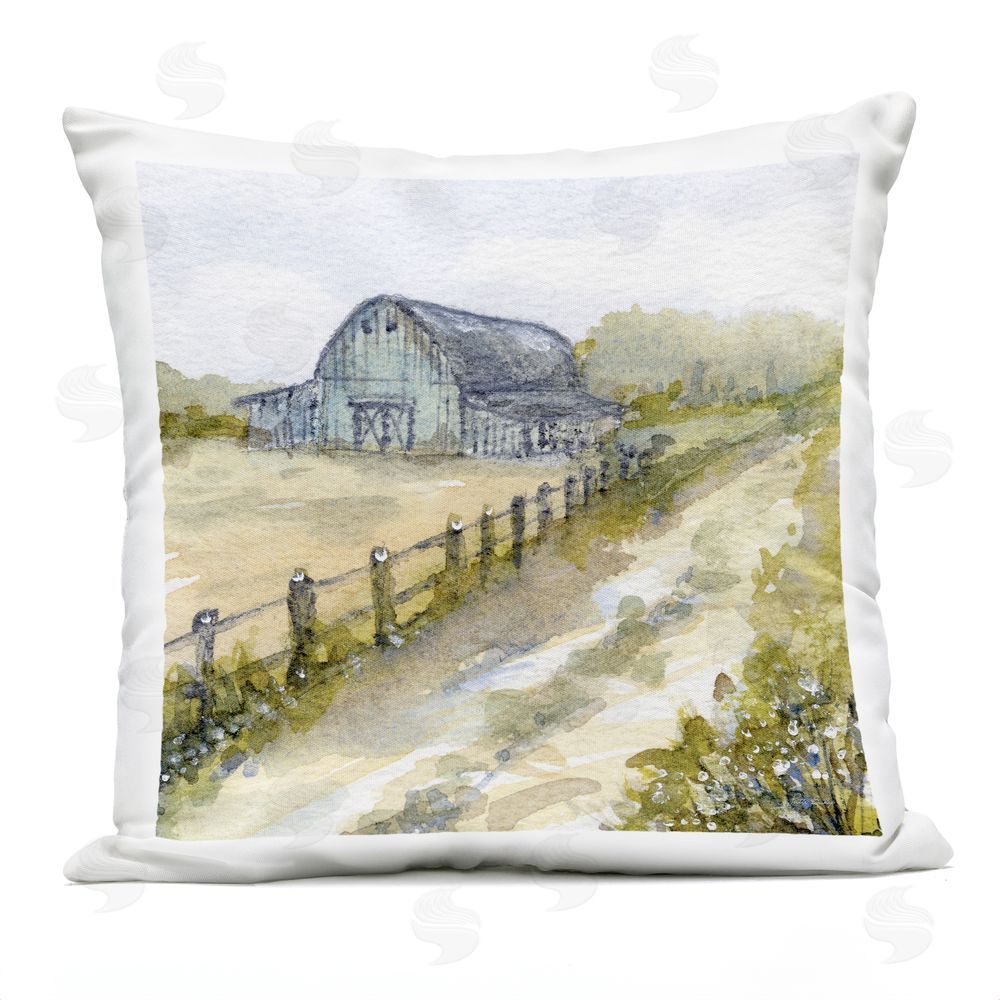 Patti Bishop Blue Barn Lane Outdoor Printed Throw Pillow