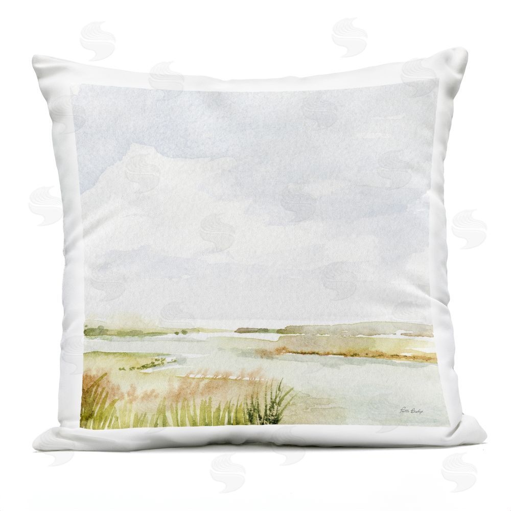 Patti Bishop Delicate Marsh Painting Outdoor Printed Throw Pillow