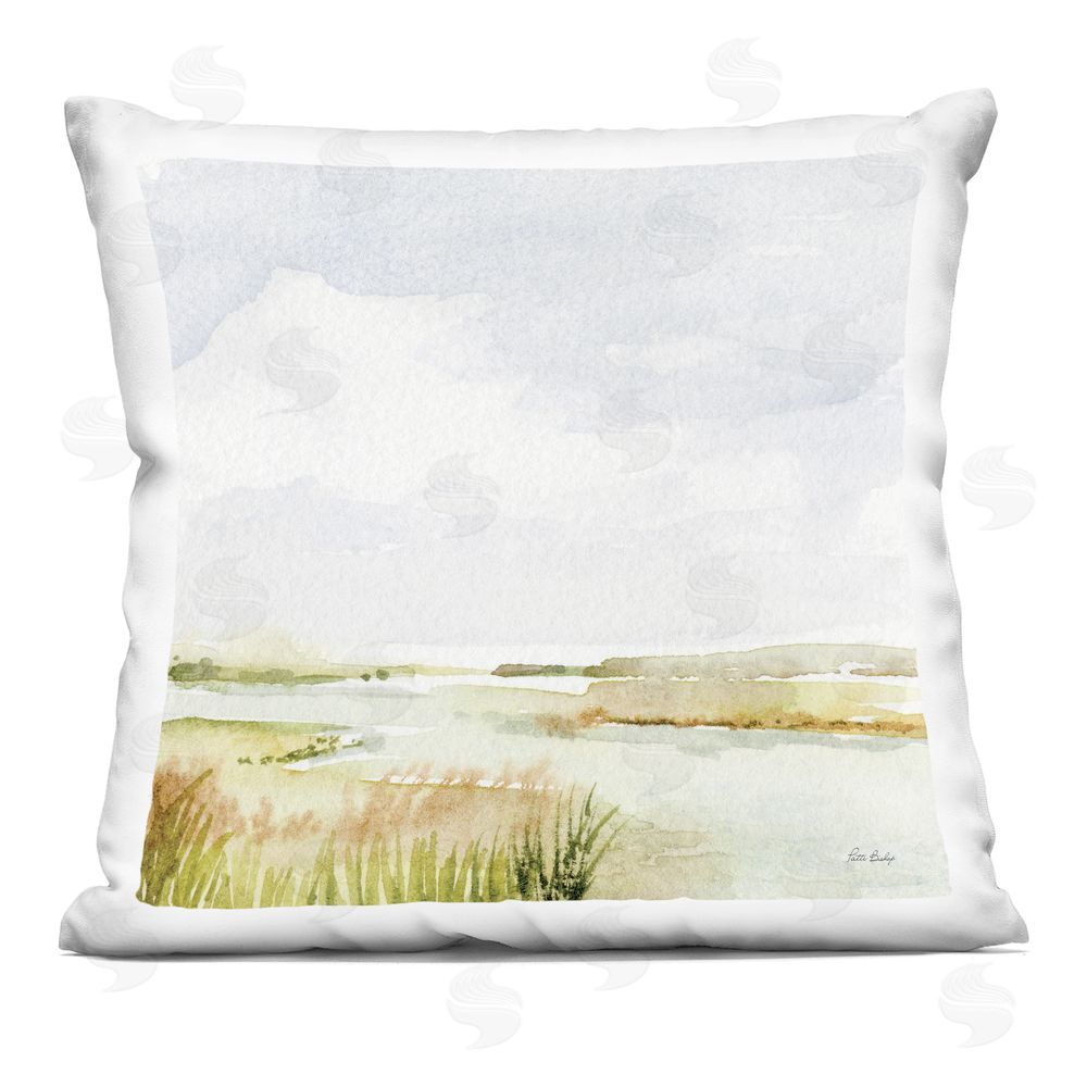 Patti Bishop Delicate Marsh Painting Printed Throw Pillow 