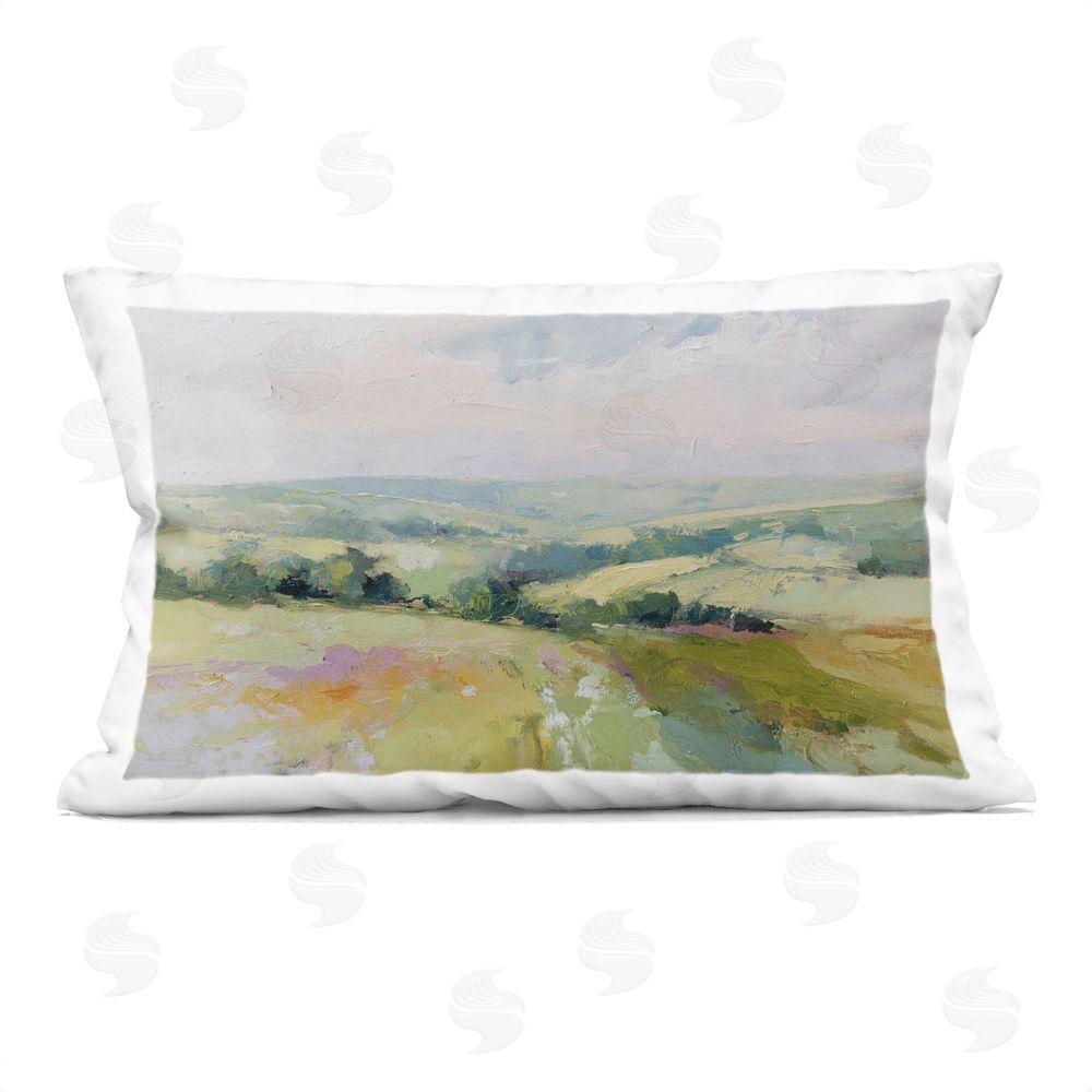 Svetlana Aleynikova Endless Green Hills Printed Throw Pillow