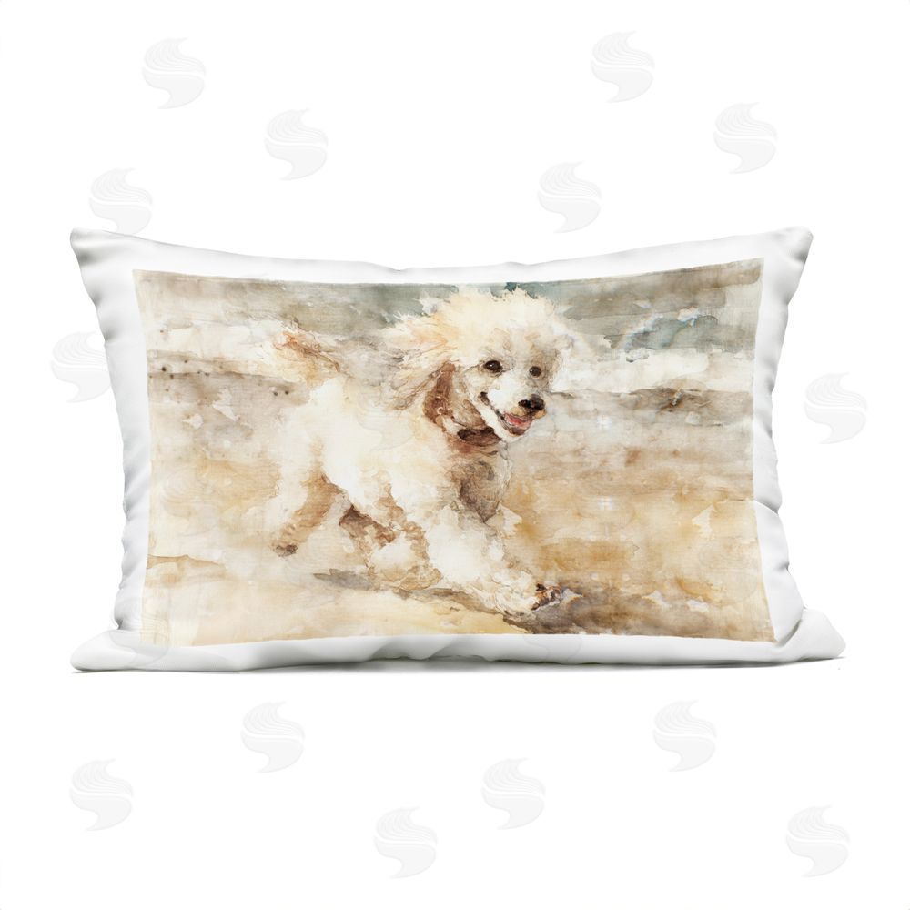 Svetlana Aleynikova Coastal Breeze & Poodle Outdoor Printed Throw Pillow