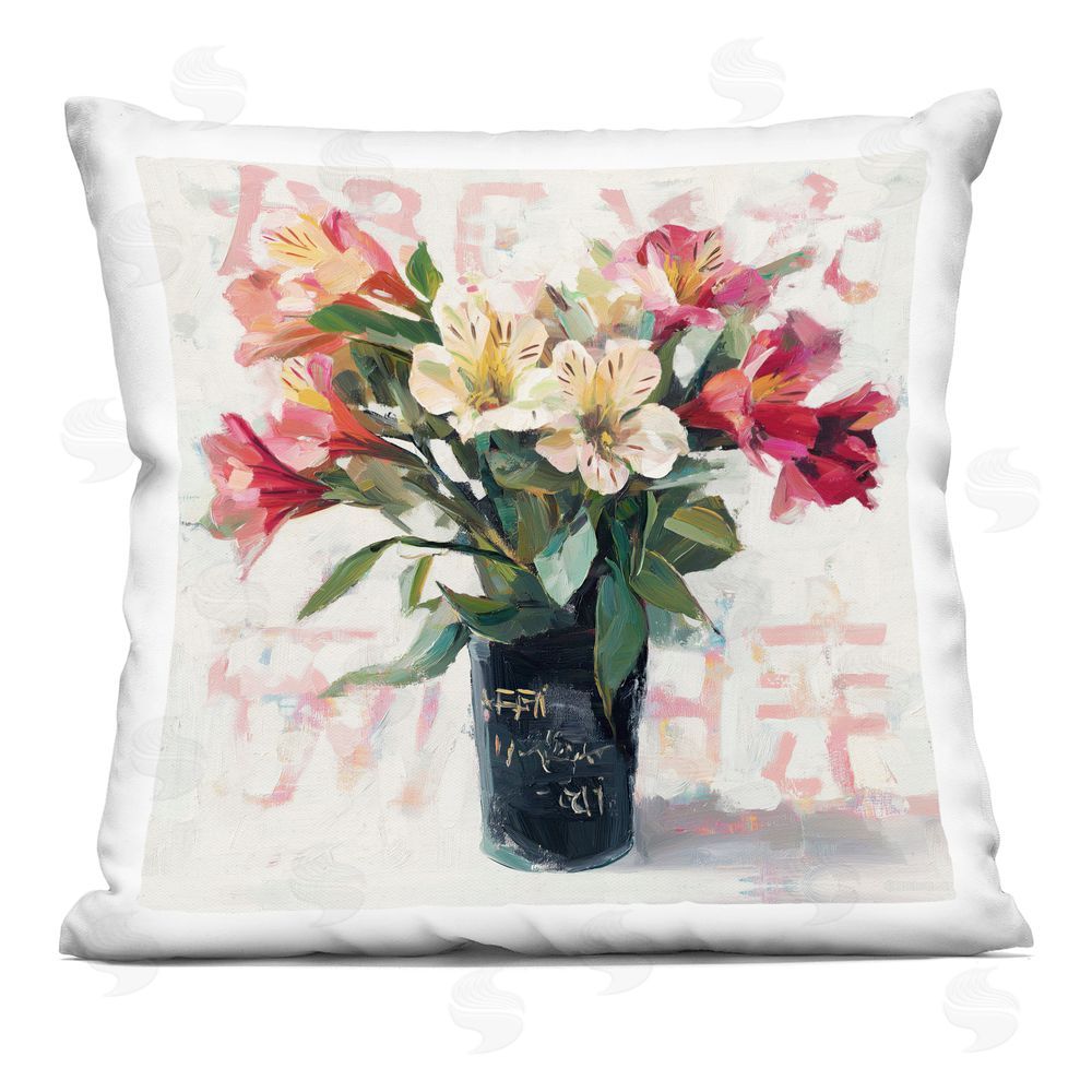 Svetlana Aleynikova Street Style Harmony Bouquet Printed Throw Pillow 