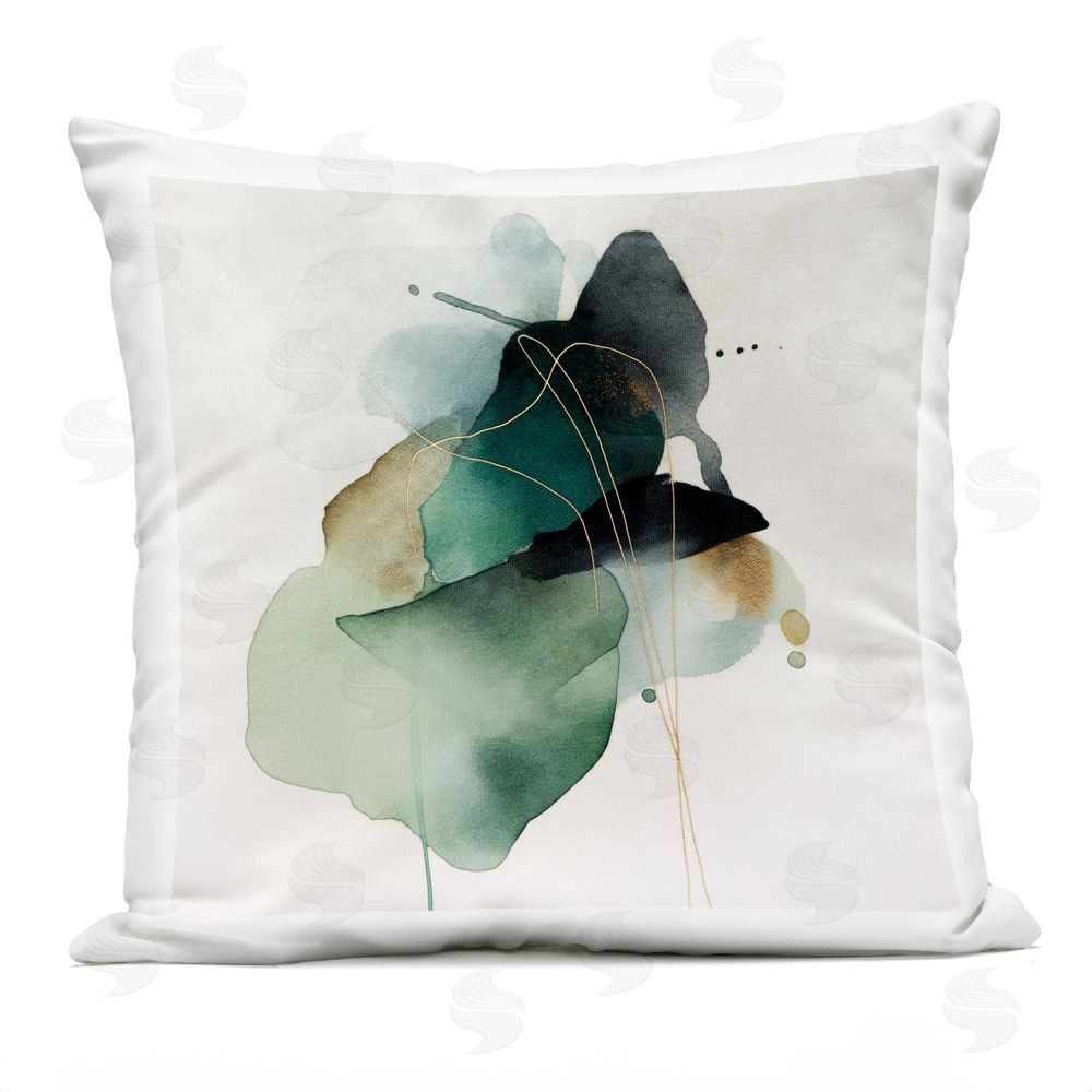Svetlana Aleynikova Fluid Emerald Cascade Outdoor Printed Throw Pillow
