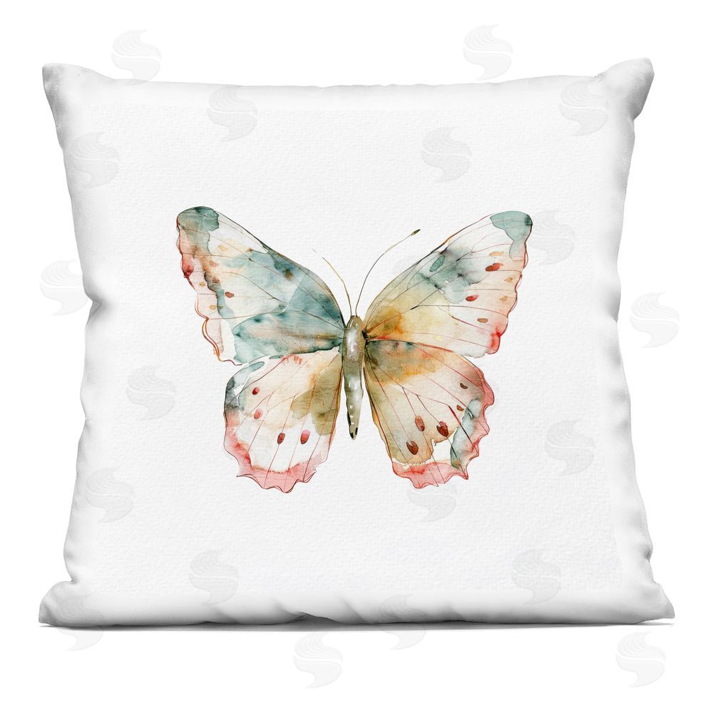 Kim Allen Muted Watercolor Butterfly Printed Throw Pillow 