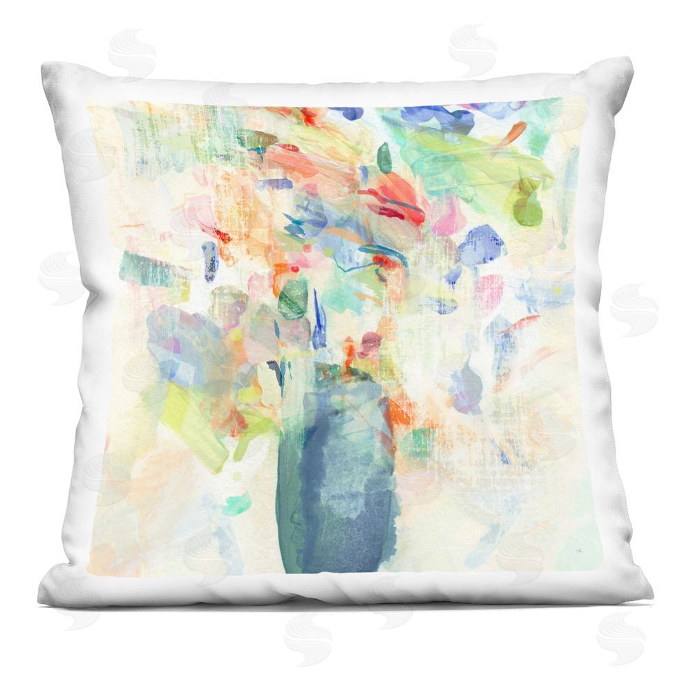 Susan Jill Summer Flowers Brushstrokes Printed Throw Pillow 