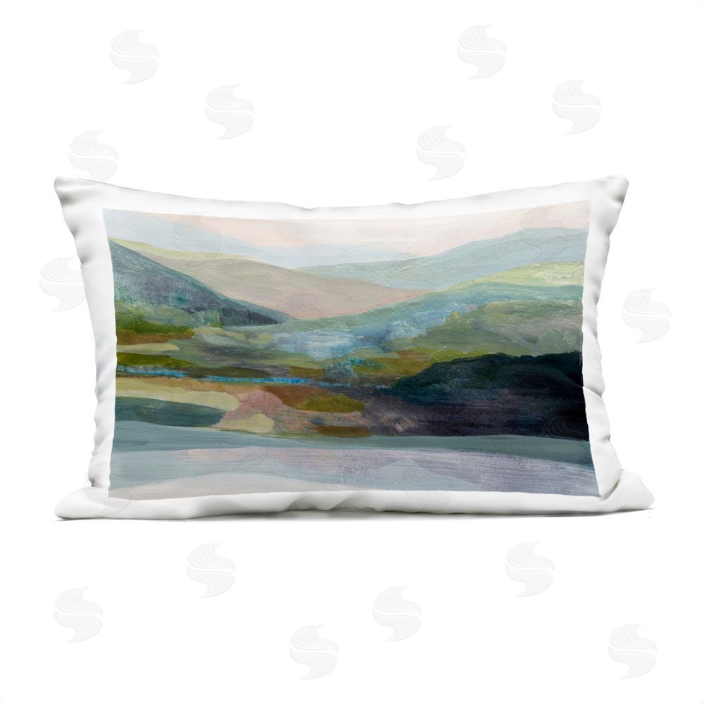 Farren Lee Misty Morning Mountain Gradient Outdoor Printed Throw Pillow