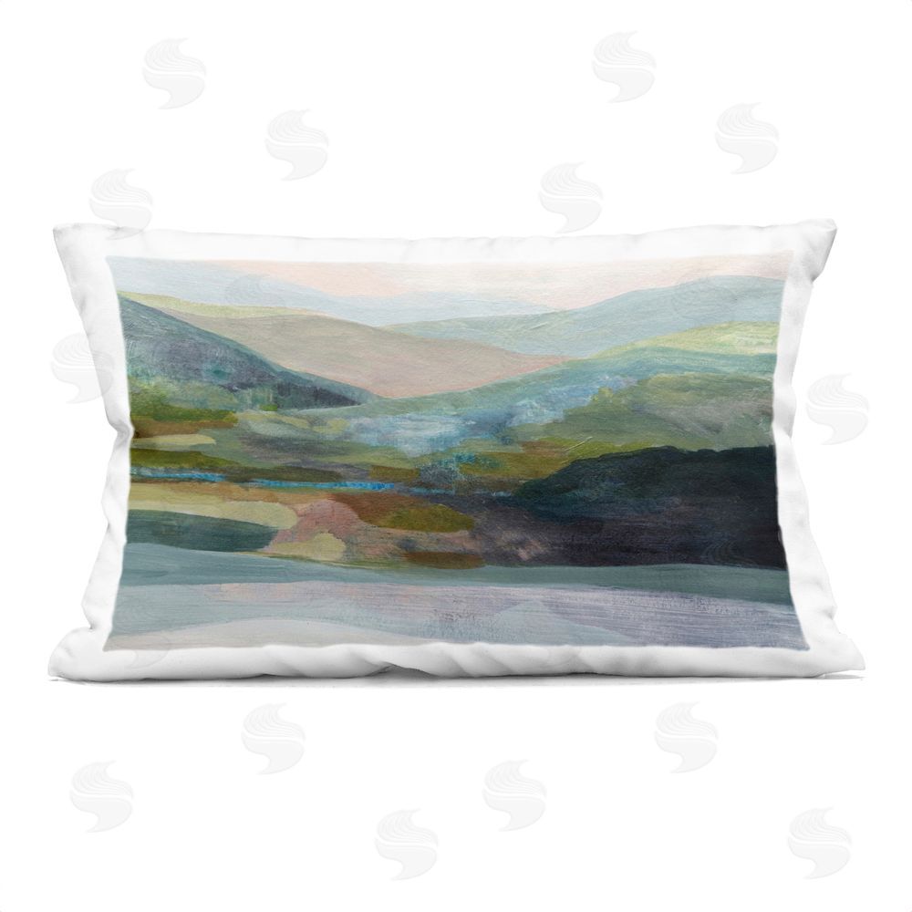 Farren Lee Misty Morning Mountain Gradient Printed Throw Pillow