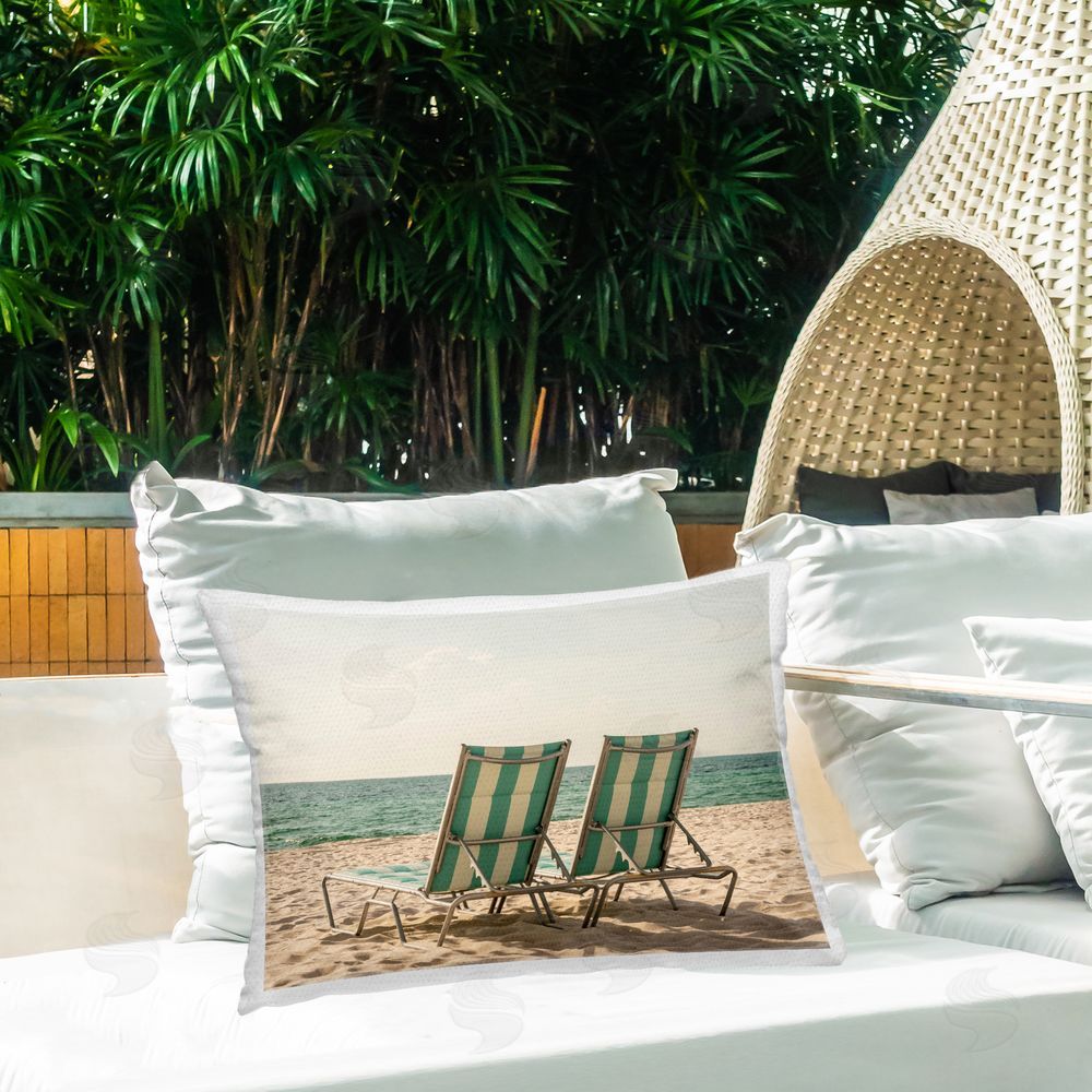Elena Chukhlebova Invitation To Relaxation Printed Throw Pillow on Patio