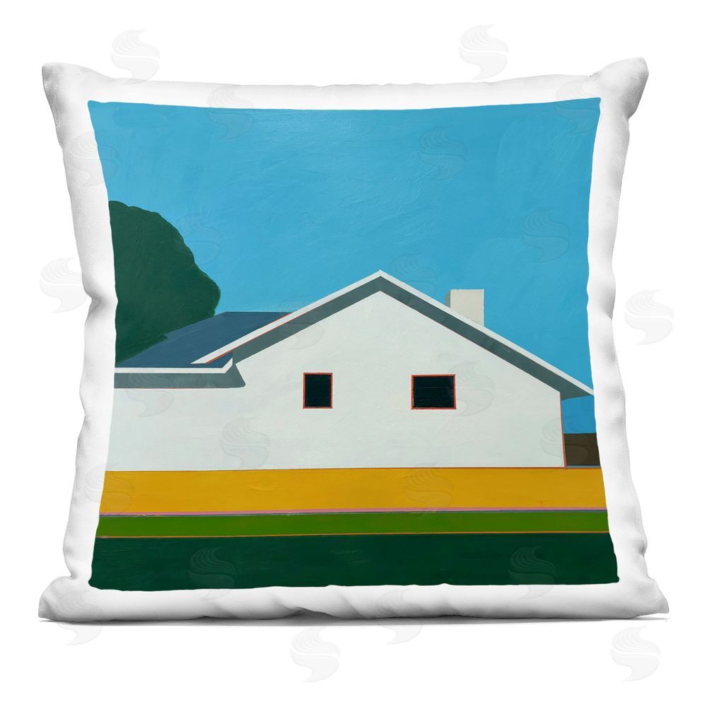 Jan Weiss Sunkissed Suburbia House Printed Throw Pillow 