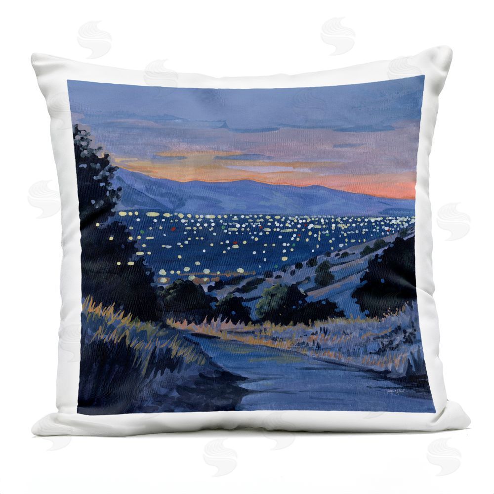 Kate Jarvik Birch Desert City Lights At Dusk Outdoor Printed Throw Pillow