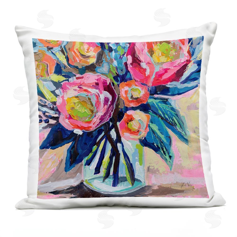 Jeanette Vertentes Because You Love Me Outdoor Printed Throw Pillow
