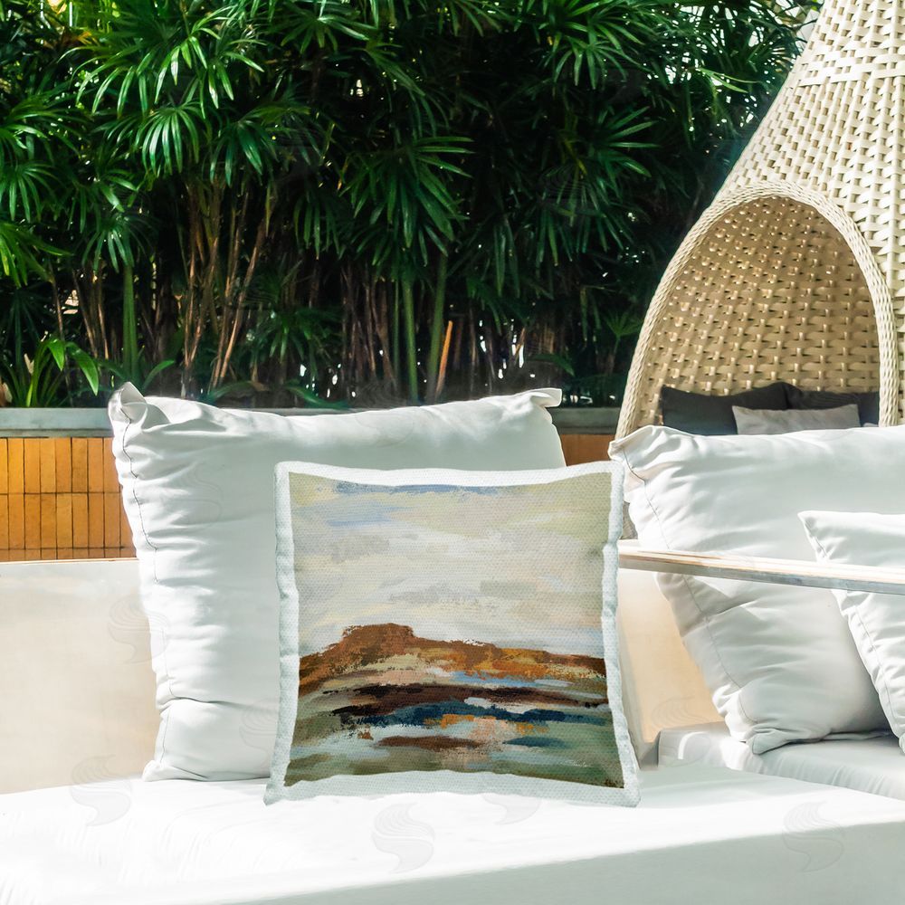 Silvia Vassileva American West Abstract Outdoor Printed Throw Pillow on Patio