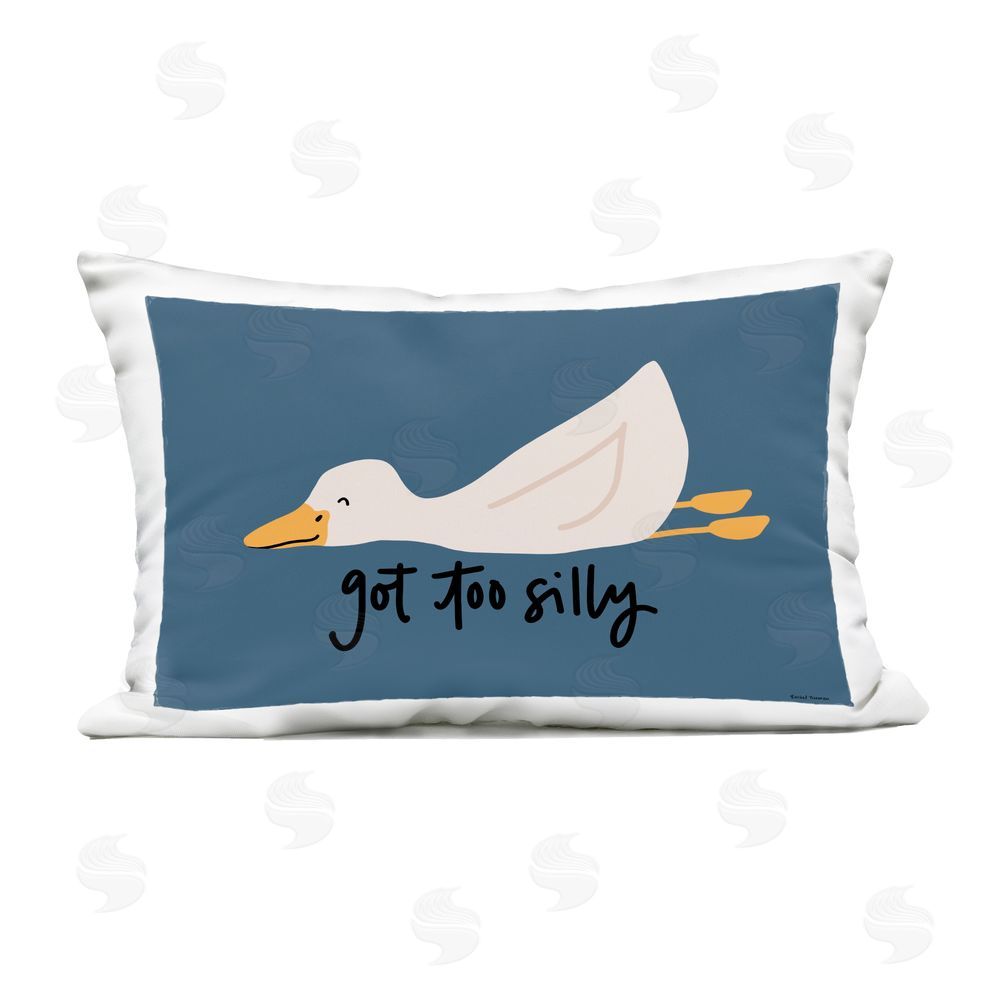 Rachel Nieman Got Too Silly Duck Outdoor Printed Throw Pillow