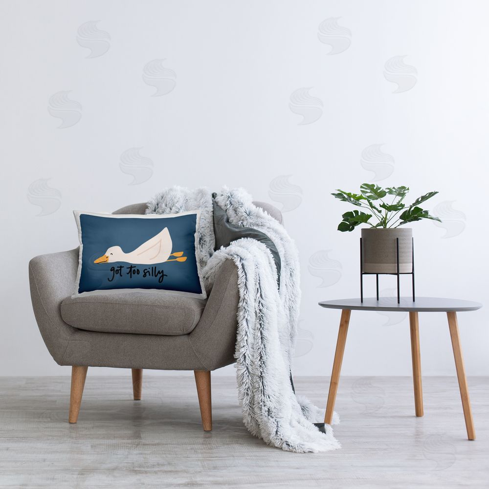 Rachel Nieman Got Too Silly Duck Printed Indoor Throw Pillow in Room