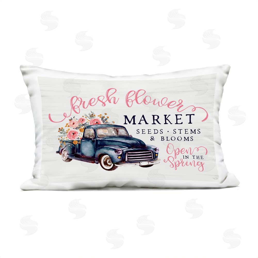 Lux + Me Designs Antique Spring Market Outdoor Printed Throw Pillow
