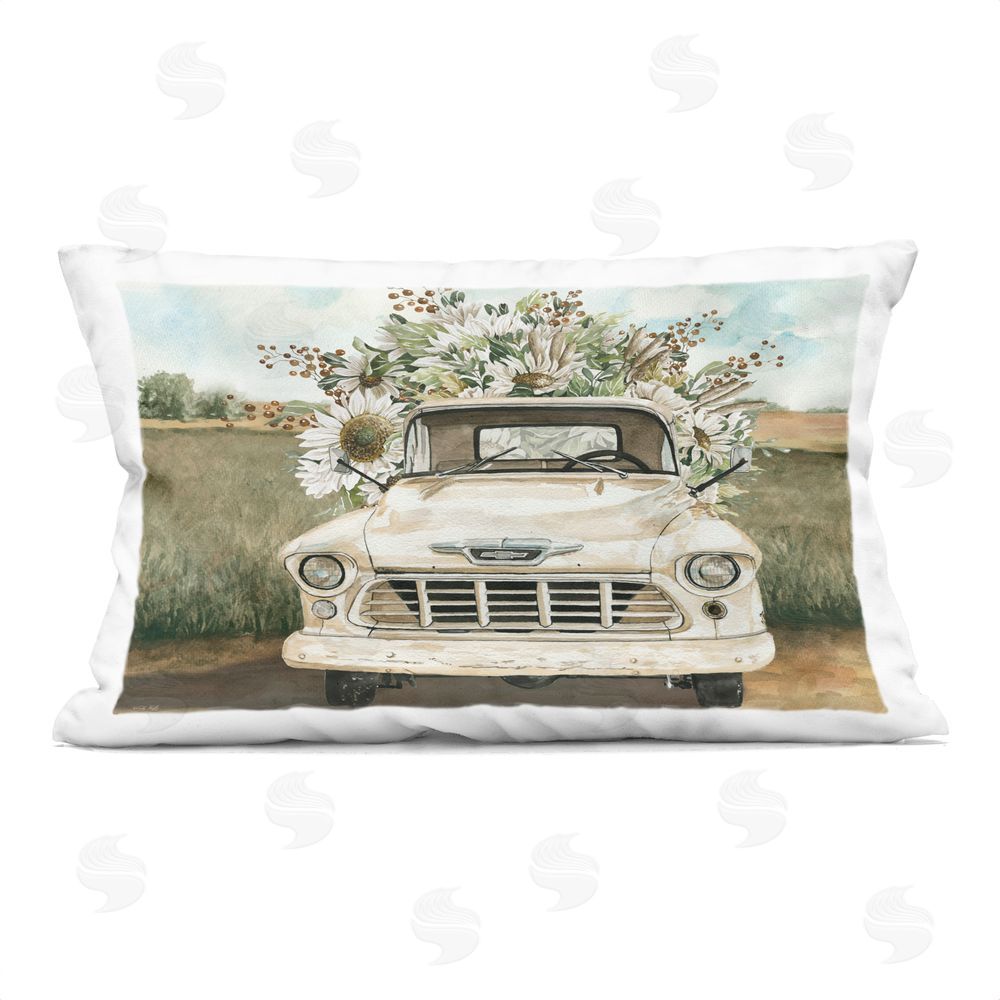 Cindy Jacobs Retro Country Flowers Delivery Printed Throw Pillow