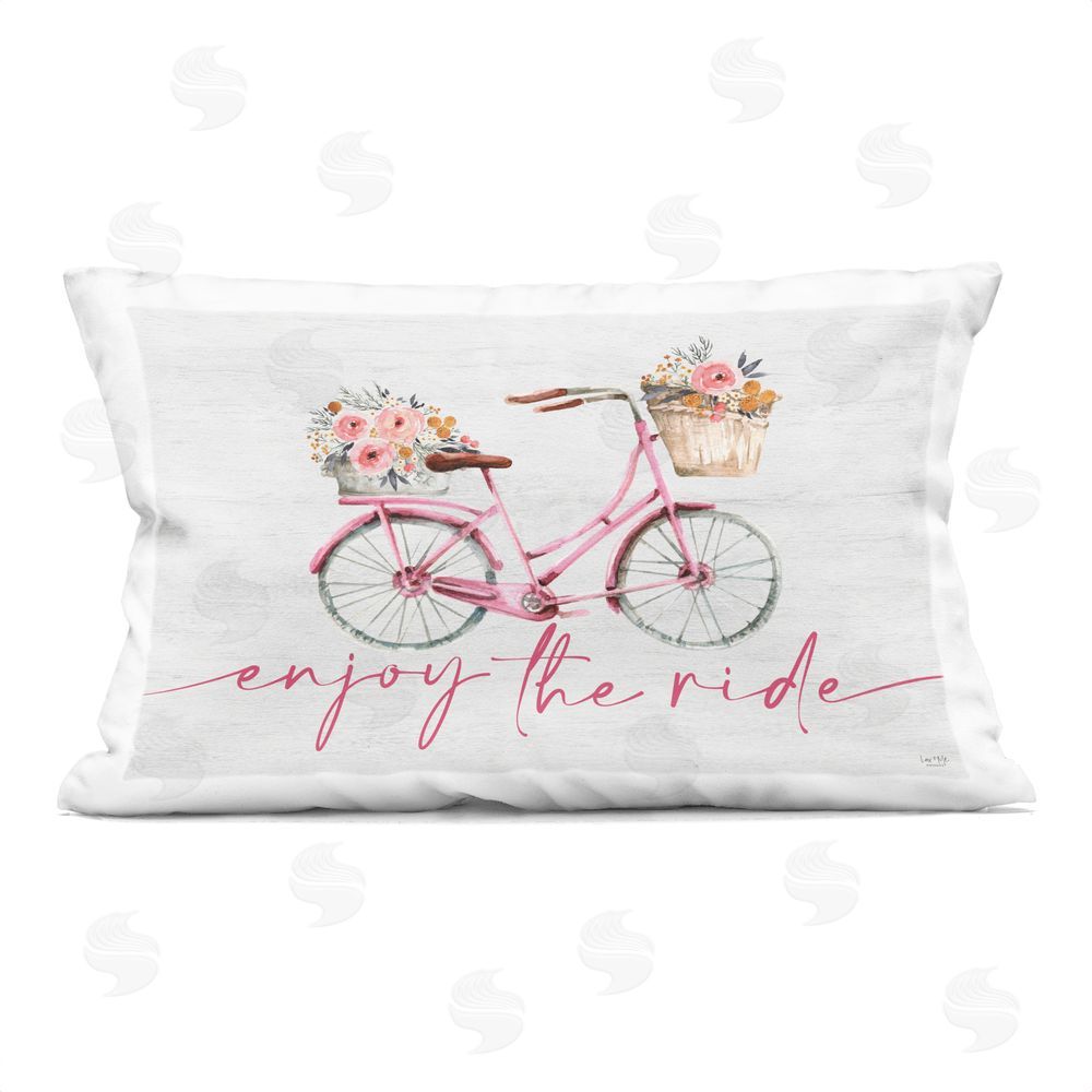 Lux + Me Designs Enjoy The Ride Bicycle Printed Throw Pillow