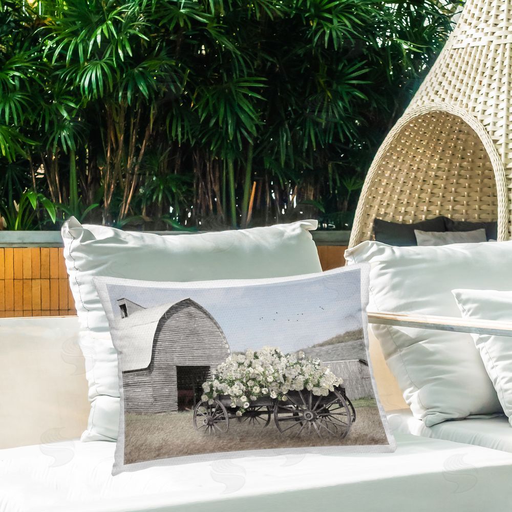Lori Deiter Wagon Full of Sunshine Printed Throw Pillow on Patio