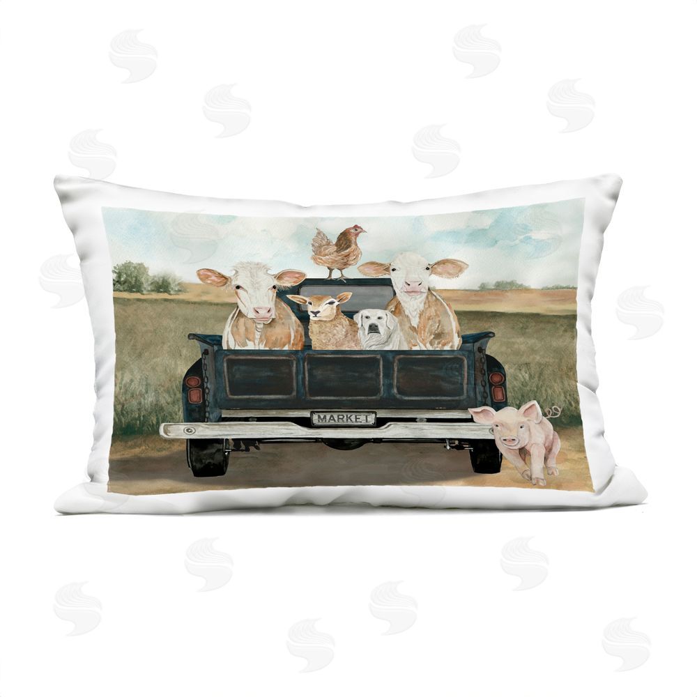 Cindy Jacobs Ready For A Farm Ride Outdoor Printed Throw Pillow