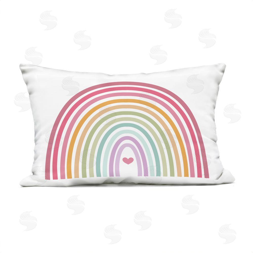 Susan Ball Rainbow Love & Heart Outdoor Printed Throw Pillow