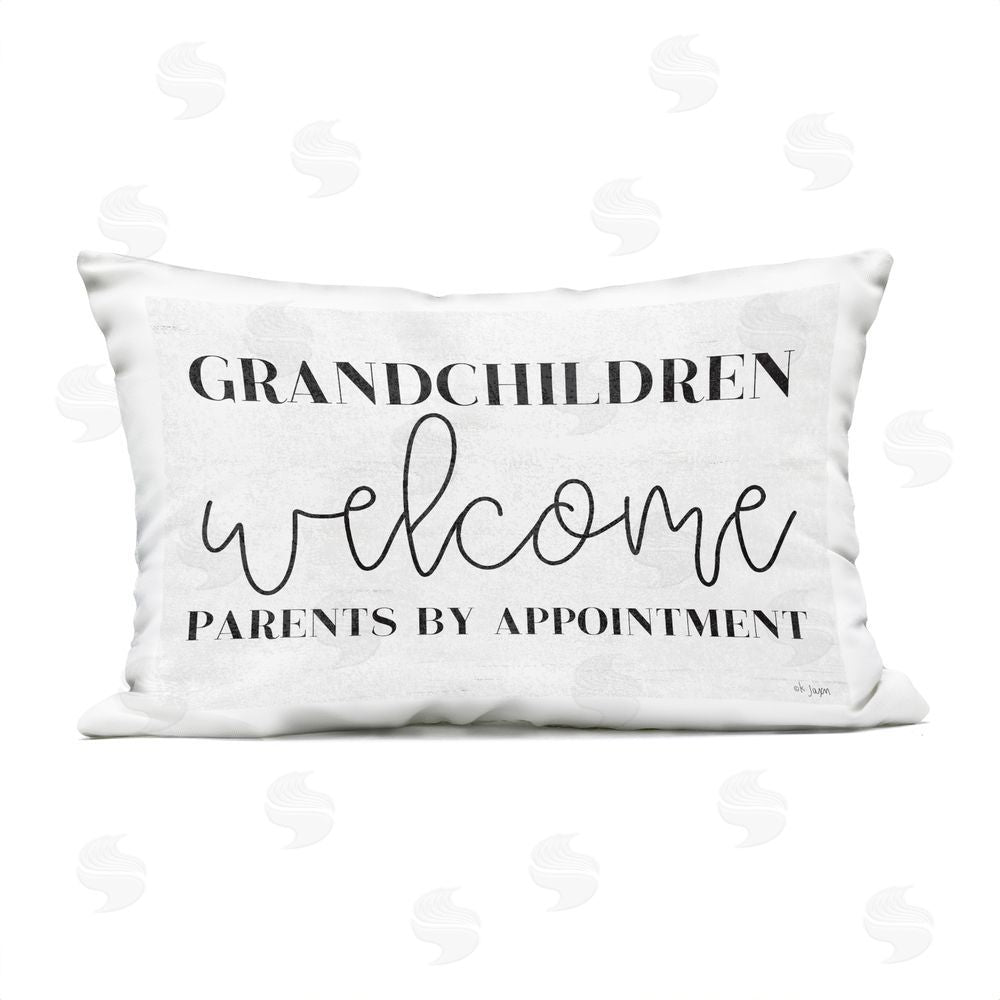 Jaxn Blvd. Grandchildren Welcome Parents by Appointment Outdoor Printed Throw Pillow