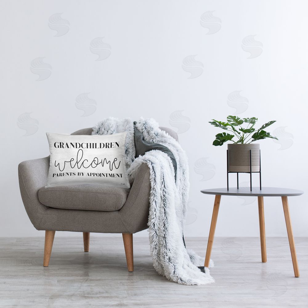 Jaxn Blvd. Grandchildren Welcome Parents by Appointment Printed Throw Pillow in Room
