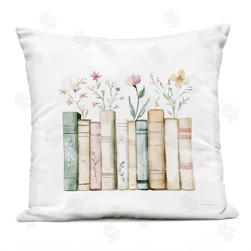 Svetlana Aleynikova Floral Stories Library Outdoor Printed Throw Pillow