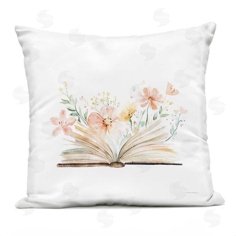 Svetlana Aleynikova Floral Flourishing Words Outdoor Printed Throw Pillow