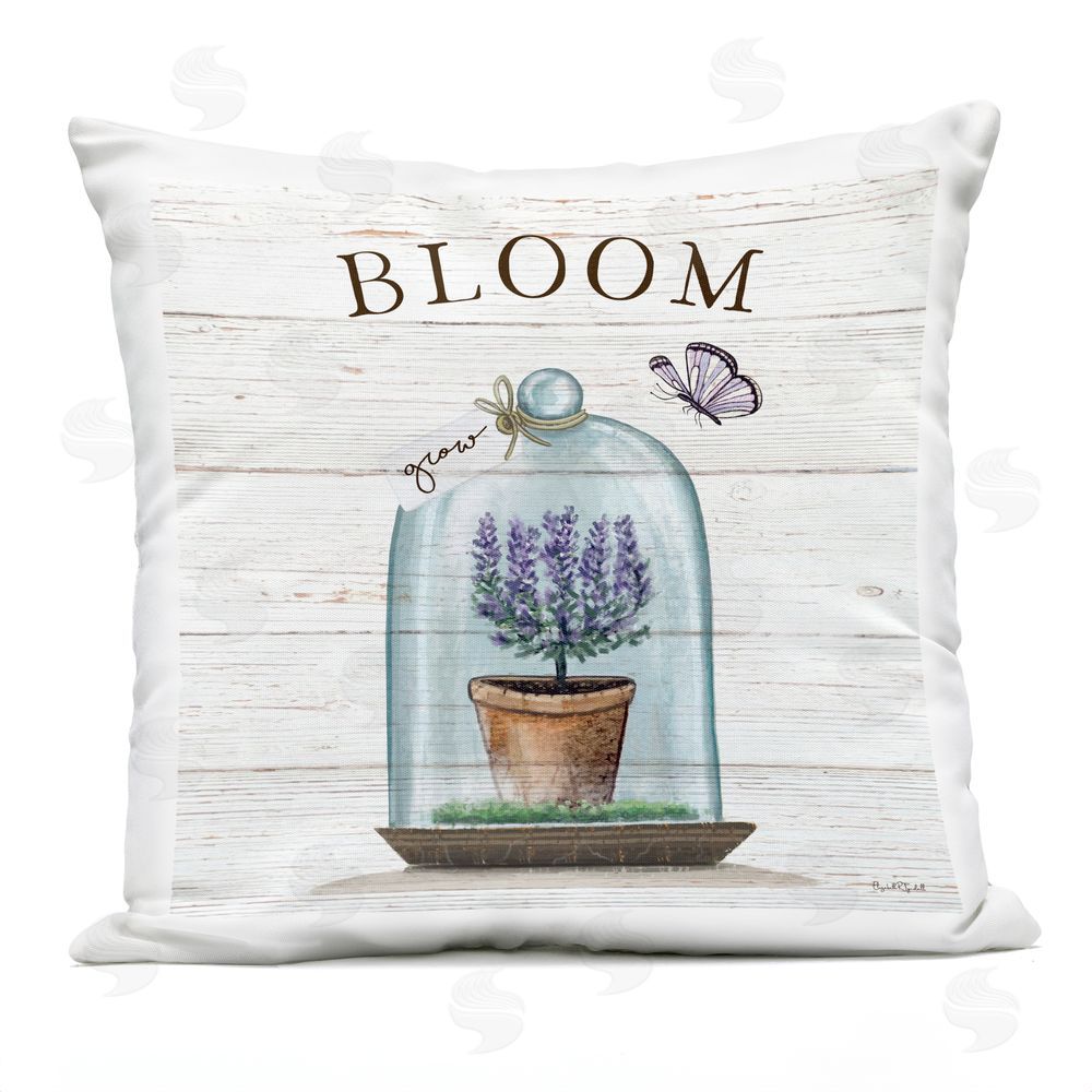 Elizabeth Tyndall Cottage Bloom in Bell Jar Outdoor Printed Throw Pillow