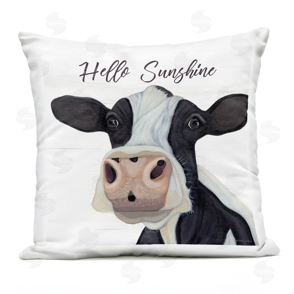 Ashley Justice Hello Sunshine Country Cow Outdoor Printed Throw Pillow