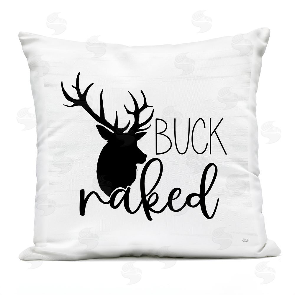 Lux + Me Designs Buck Naked Silhouette Outdoor Printed Throw Pillow
