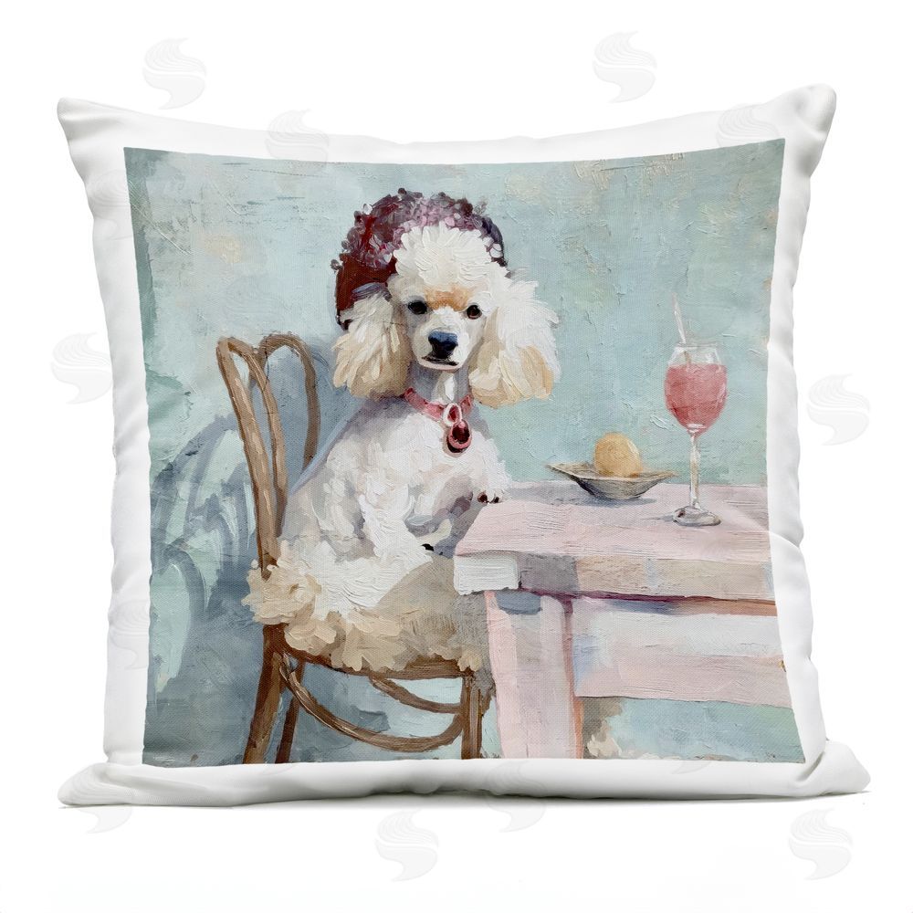 Annabelle Hall Ladies Who Lunch Poodle Outdoor Printed Throw Pillow