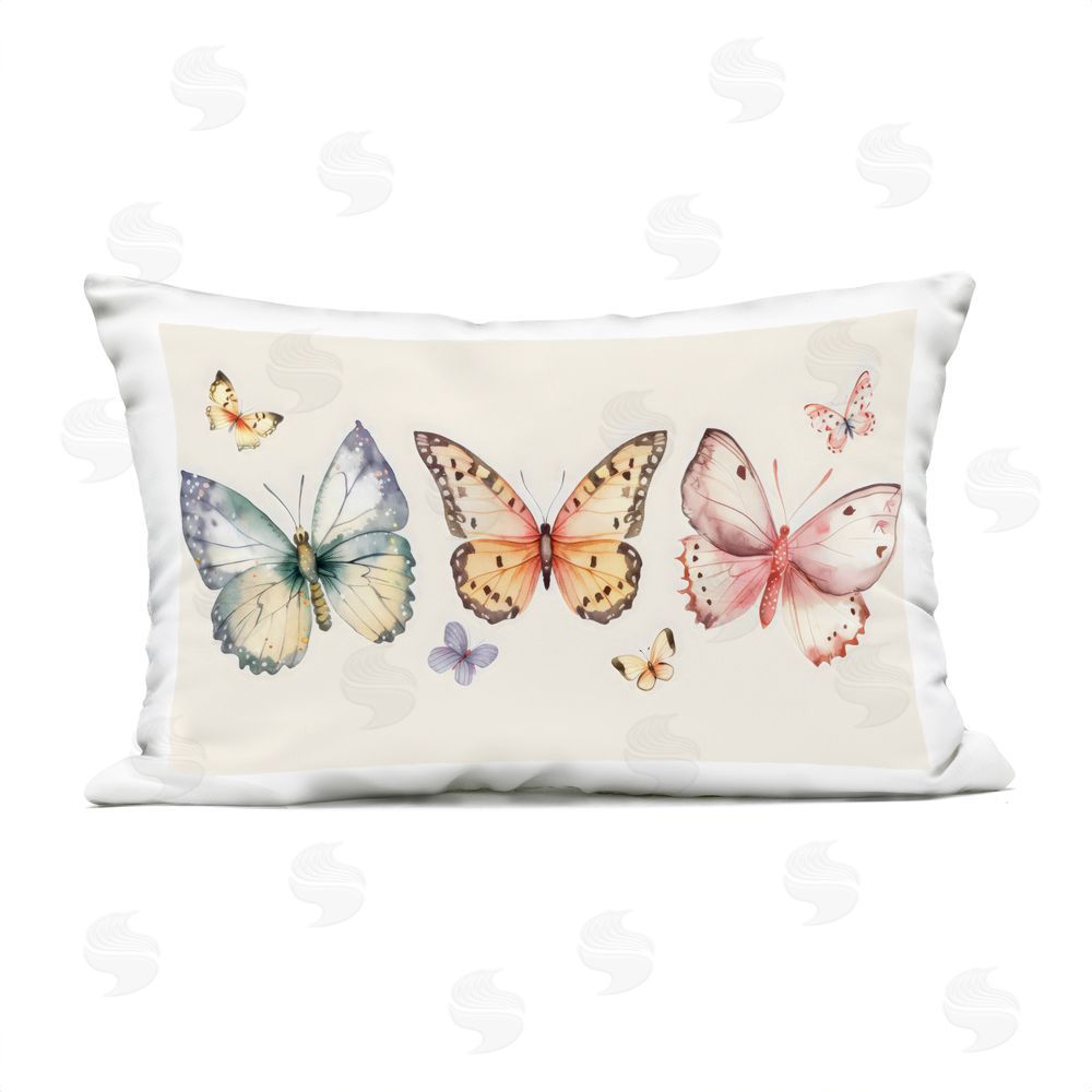 Creative Studio Graceful Butterfly Trio Outdoor Printed Throw Pillow