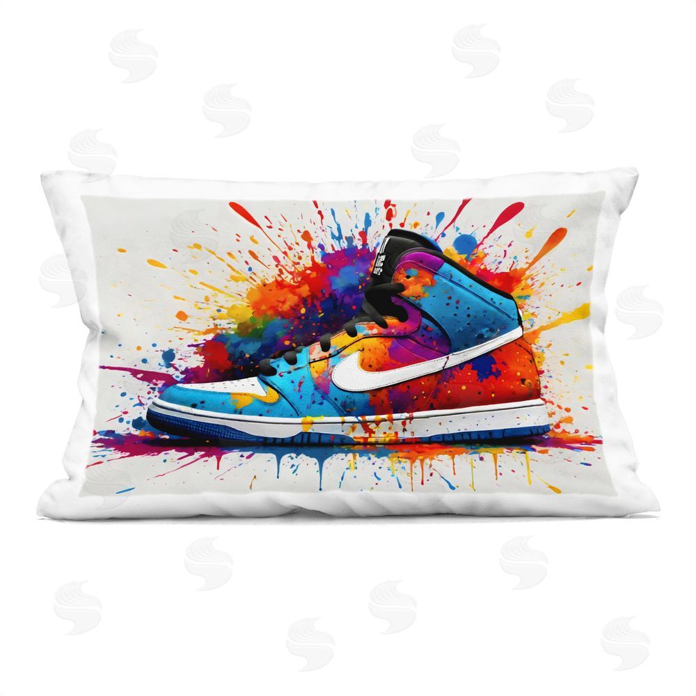 Creative Studio Centric Sneaker Splash Printed Throw Pillow