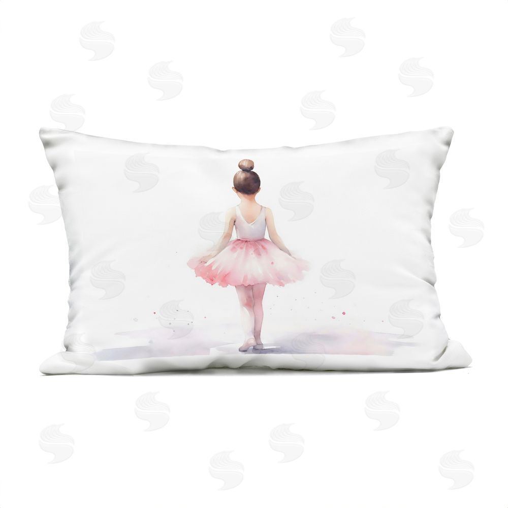 Creative Studio Ballerina Facing Away Outdoor Printed Throw Pillow
