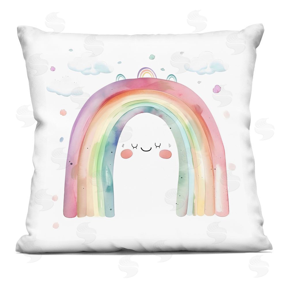 Creative Studio Cute Smiling Rainbow Printed Throw Pillow 