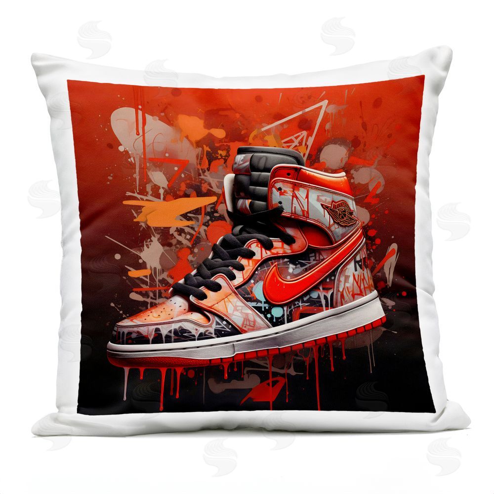 Creative Studio Shades Of Red Sneaker Outdoor Printed Throw Pillow