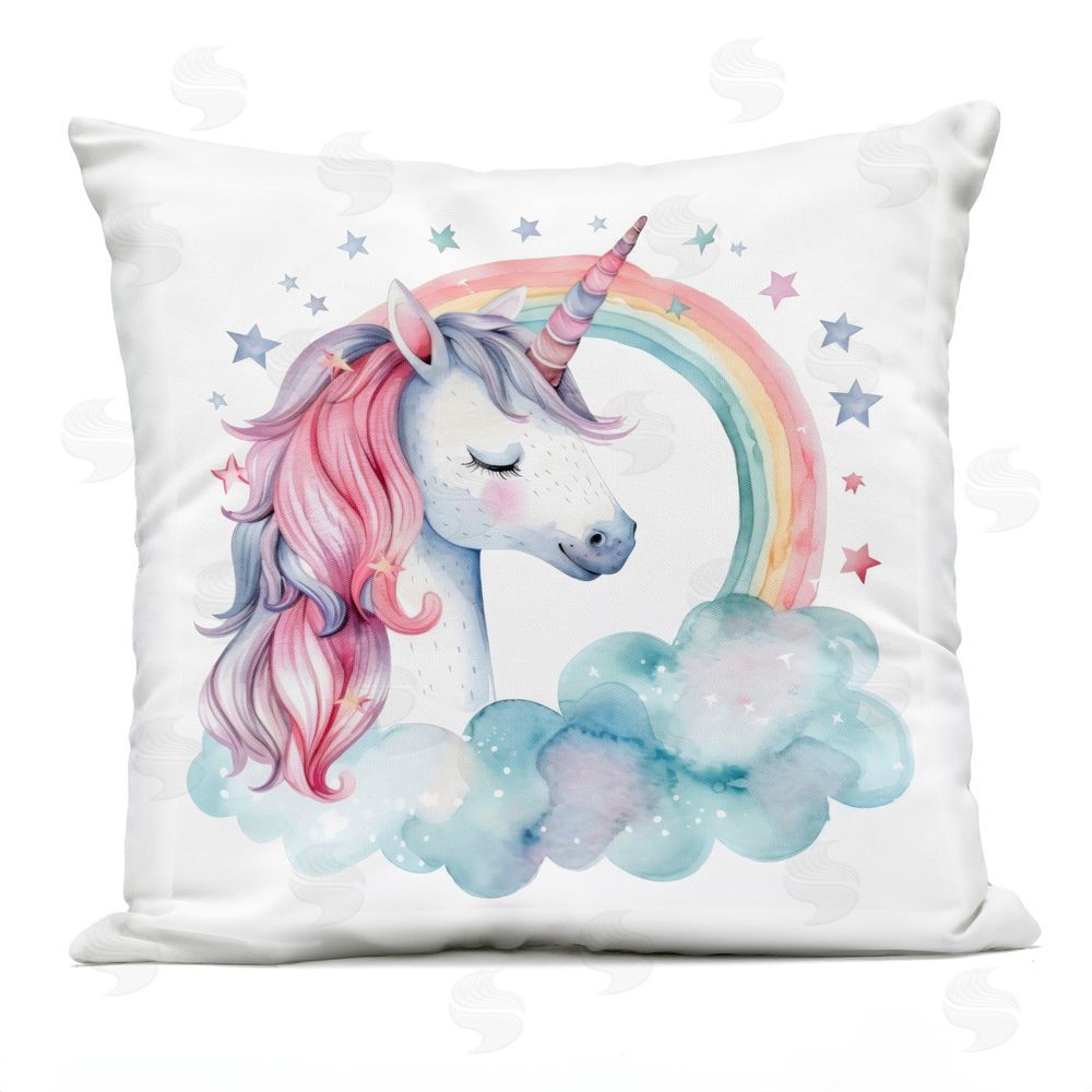 Creative Studio Starry Rainbow Unicorn Outdoor Printed Throw Pillow