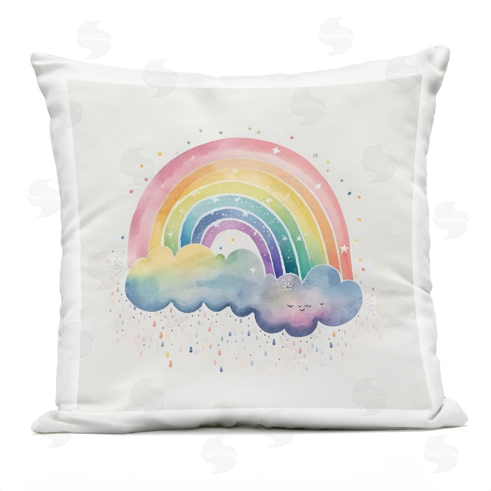 Creative Studio Bright Boho Rainbow & Stars Outdoor Printed Throw Pillow