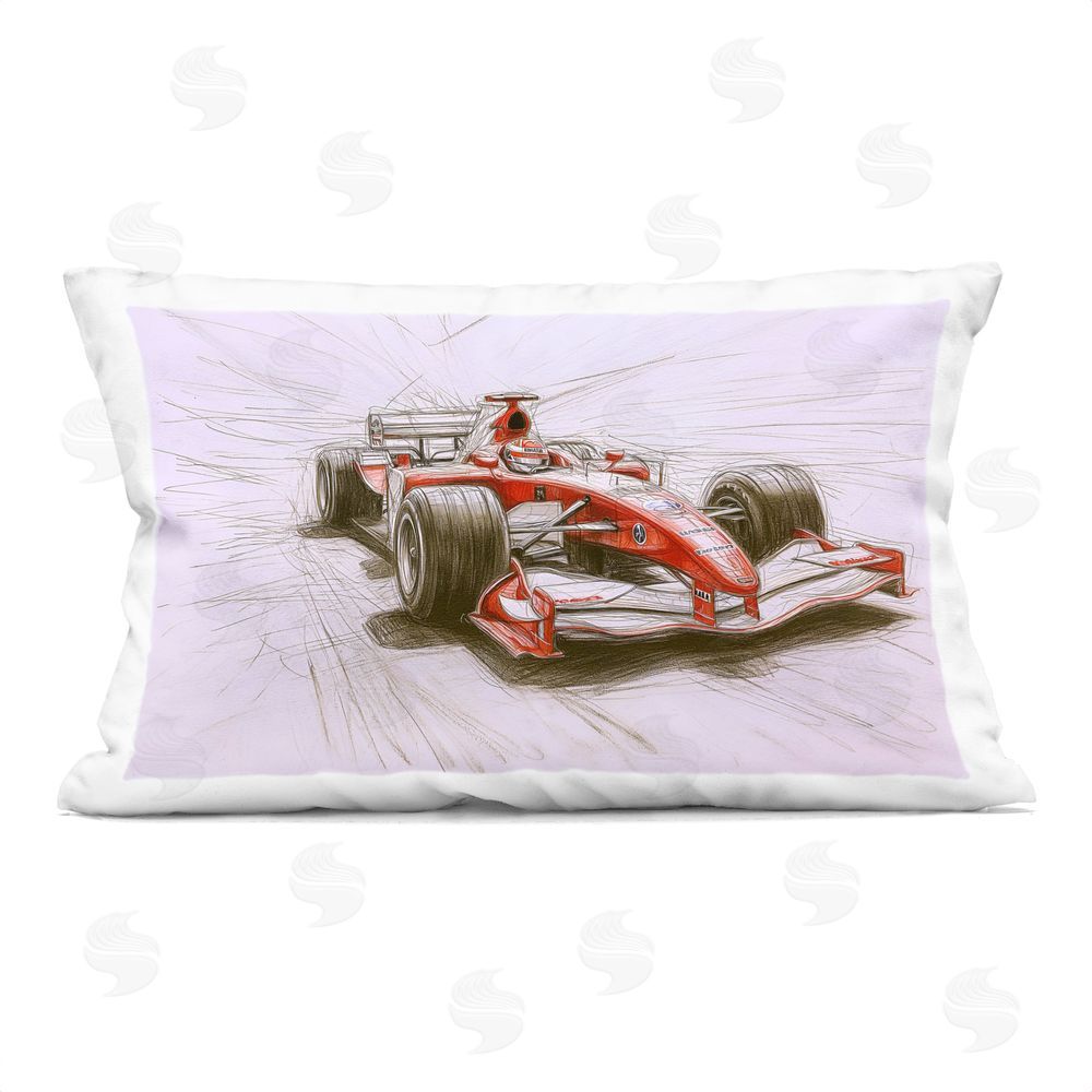 Steve Hunziker Sketched Race Car Concept Printed Throw Pillow